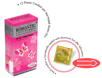 ROMANTIC LOVE RUBBER LONG SHOCK CONDOM 12s