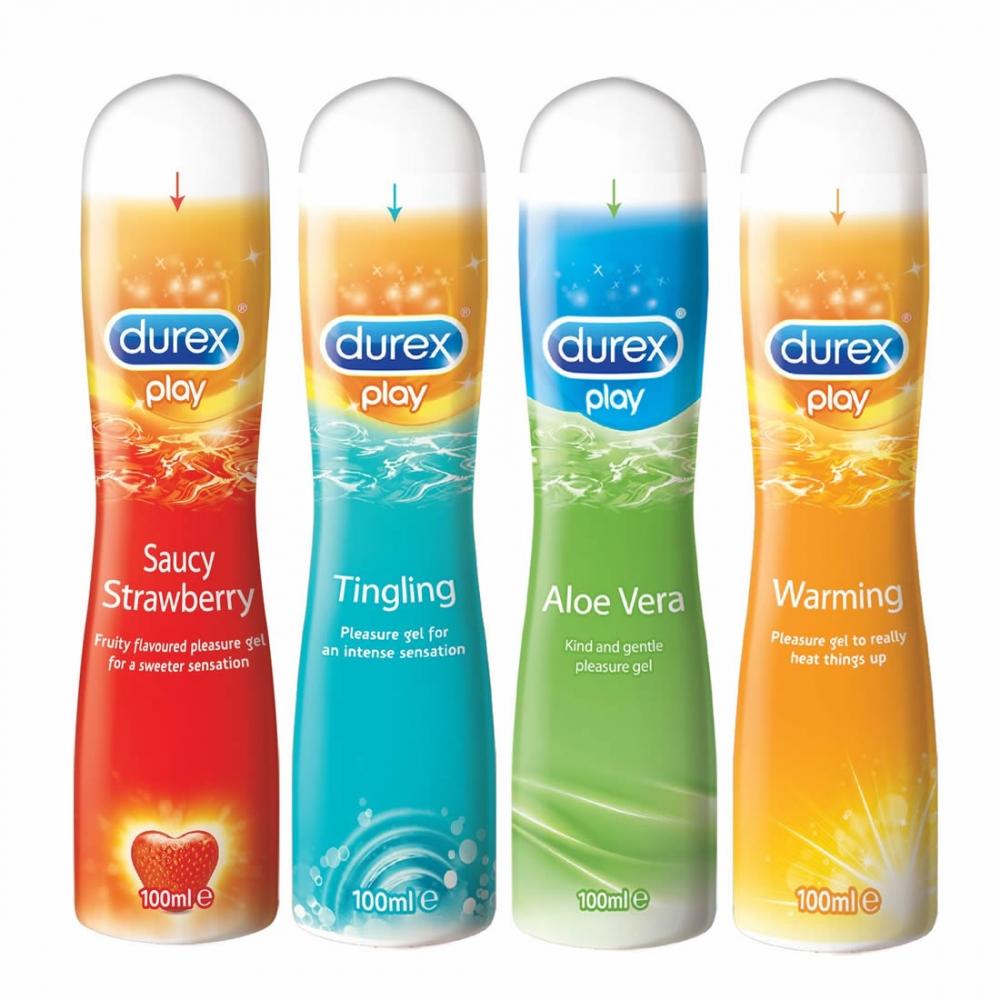 Durex Play Lubricate 4  in 1 Pack (  Sweet Strawberry , Aloe Vera , Warming , Tingle )