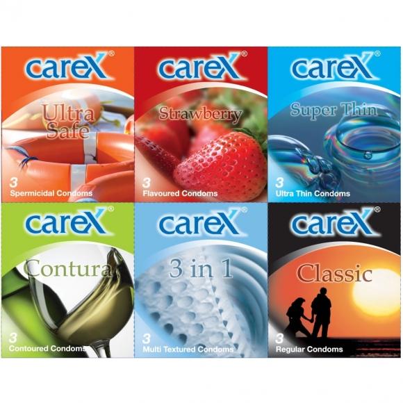 Carex 6 in 1 3 pcs Condom Set 18 pcs