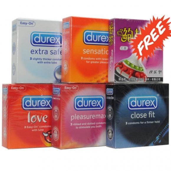Package A Durex 3 Pcs Condom 5 In 1 Pack Free 1 Bob's Special Shape