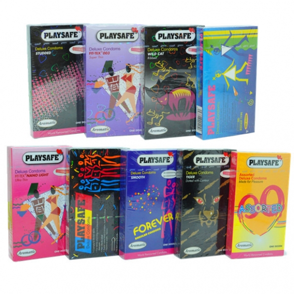 Playsafe 9 in 1 Combo Pack Condom (Kondom), 9 boxes 108 pcs