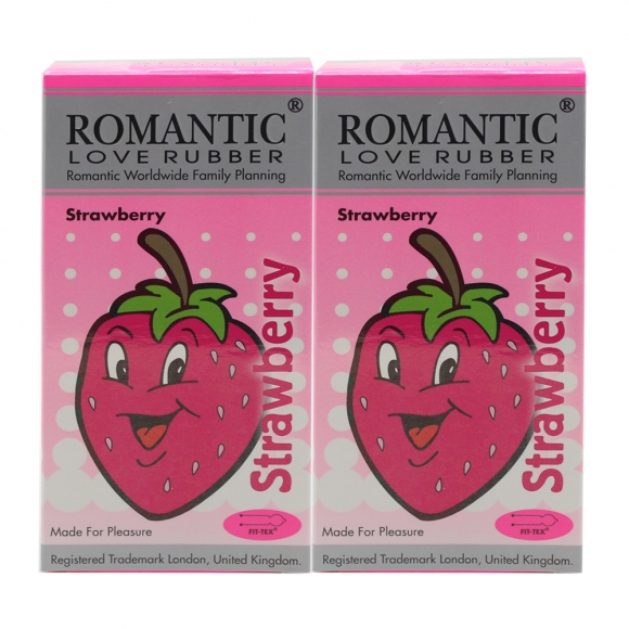 2 boxes Romantic Love Rubber Aroma -Strawberry - 12's
