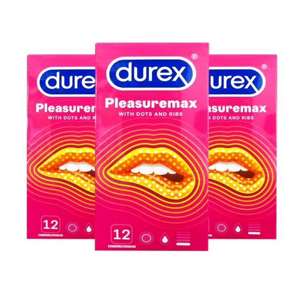 3 Boxes Durex Pleasuremax Condom 12's