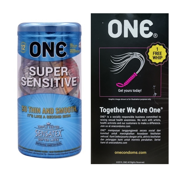 ONE Condom - Super Sensitive 12 - Pack (Xmas Pack, Free One Whip)