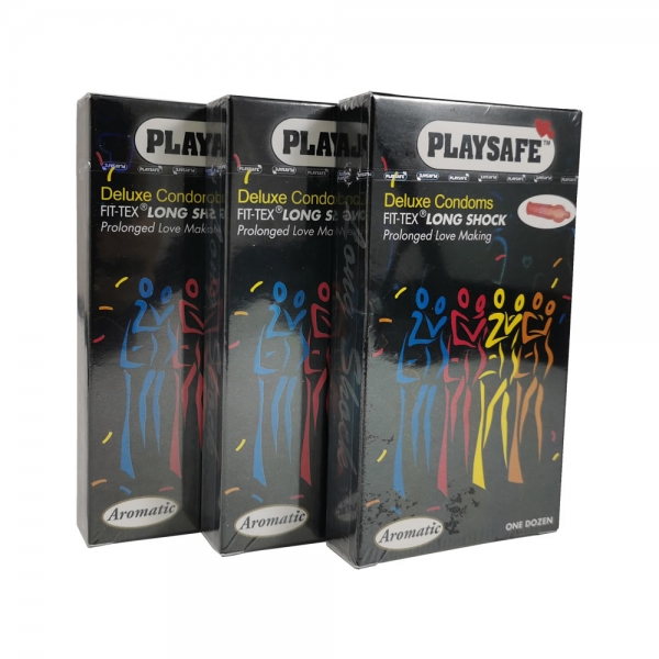 3 Boxes Playsafe Fit-Tex Long Shock / Delay / Prolong Condom / Kondom - 12's