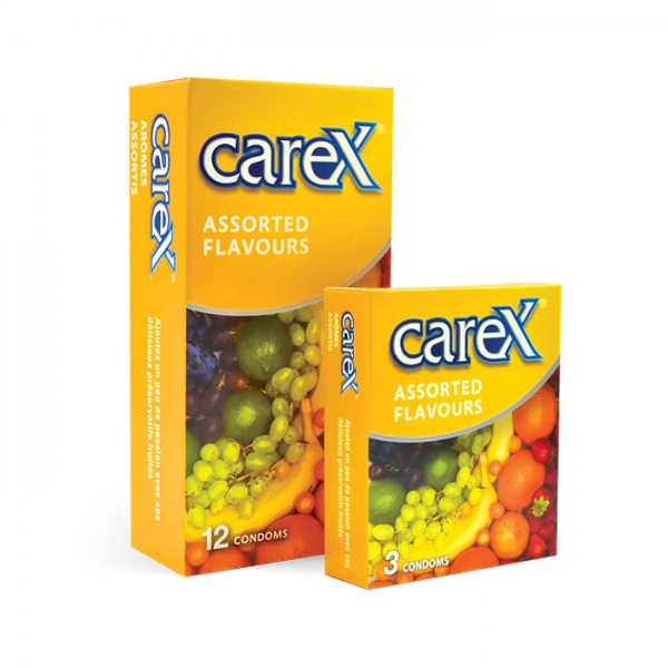 Carex Assorted Flavours Condoms 12 pcs Expire 2025