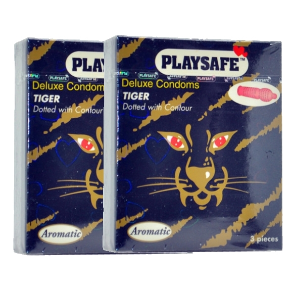 2 Boxes Playsafe TIGER TYPE Condom / Kondom - 3's