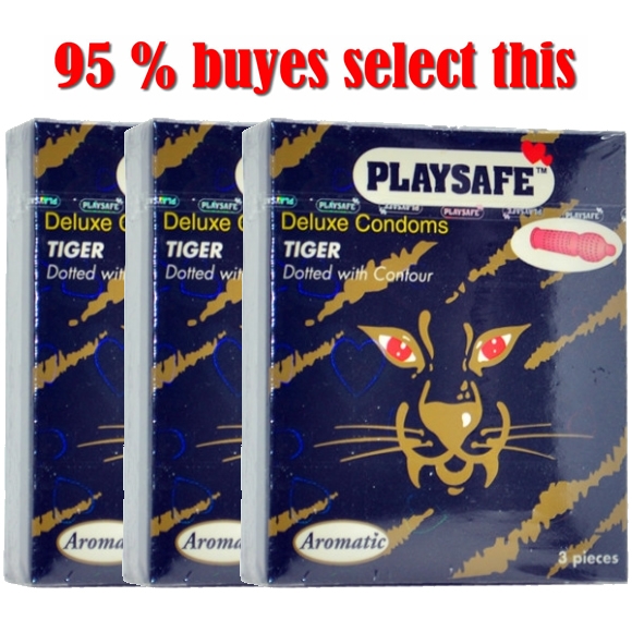 3 Boxes Playsafe TIGER TYPE Condom / Kondom - 3's