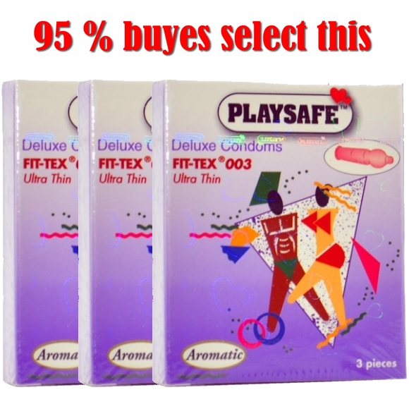 3 Boxes Playsafe FIT-TEX 003 Condom / Kondom - 3's